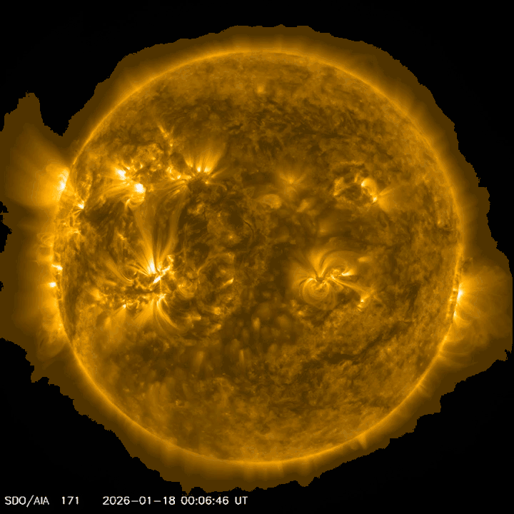 At these wavelengths the flare doesn't look as bright at peak, but it's easier to see the way it propagated